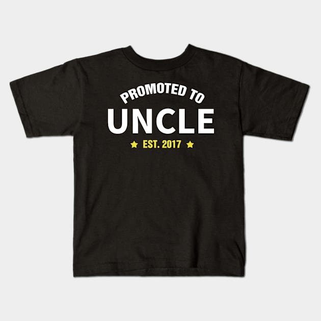 PROMOTED TO UNCLE EST 2017 gift ideas for family Kids T-Shirt by bestsellingshirts